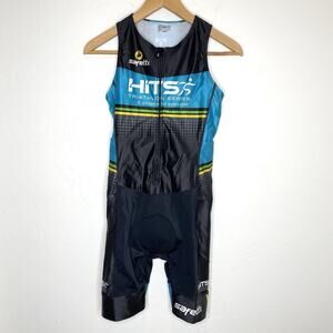 Safetti Tri Suit Womens XL Safety Black Blue Triathlon HITS